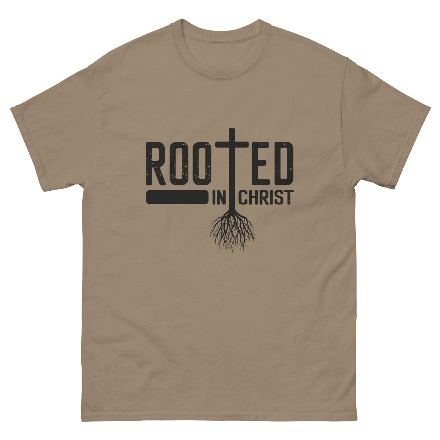 Rooted in Christ (Black design) - Men's classic tee