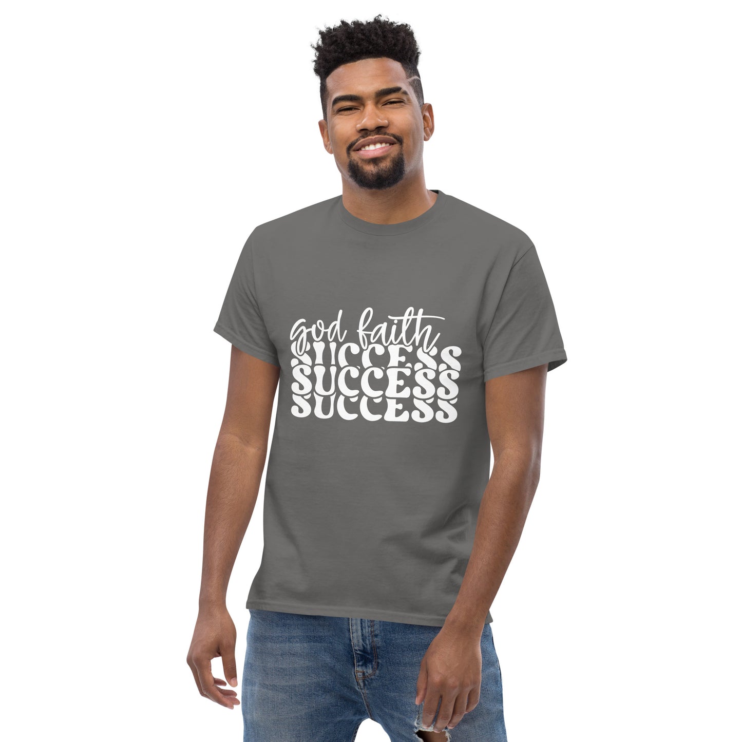 God faith success (White design) - Men's classic tee