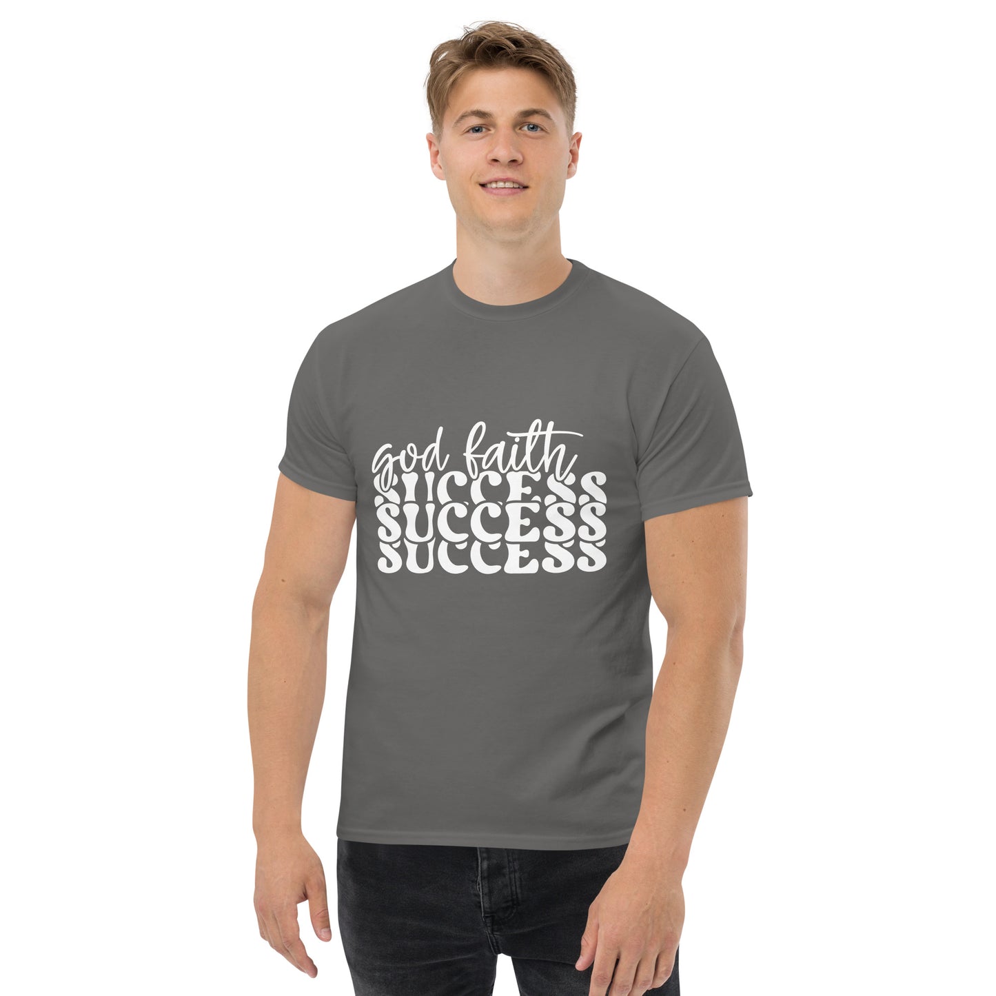 God faith success (White design) - Men's classic tee