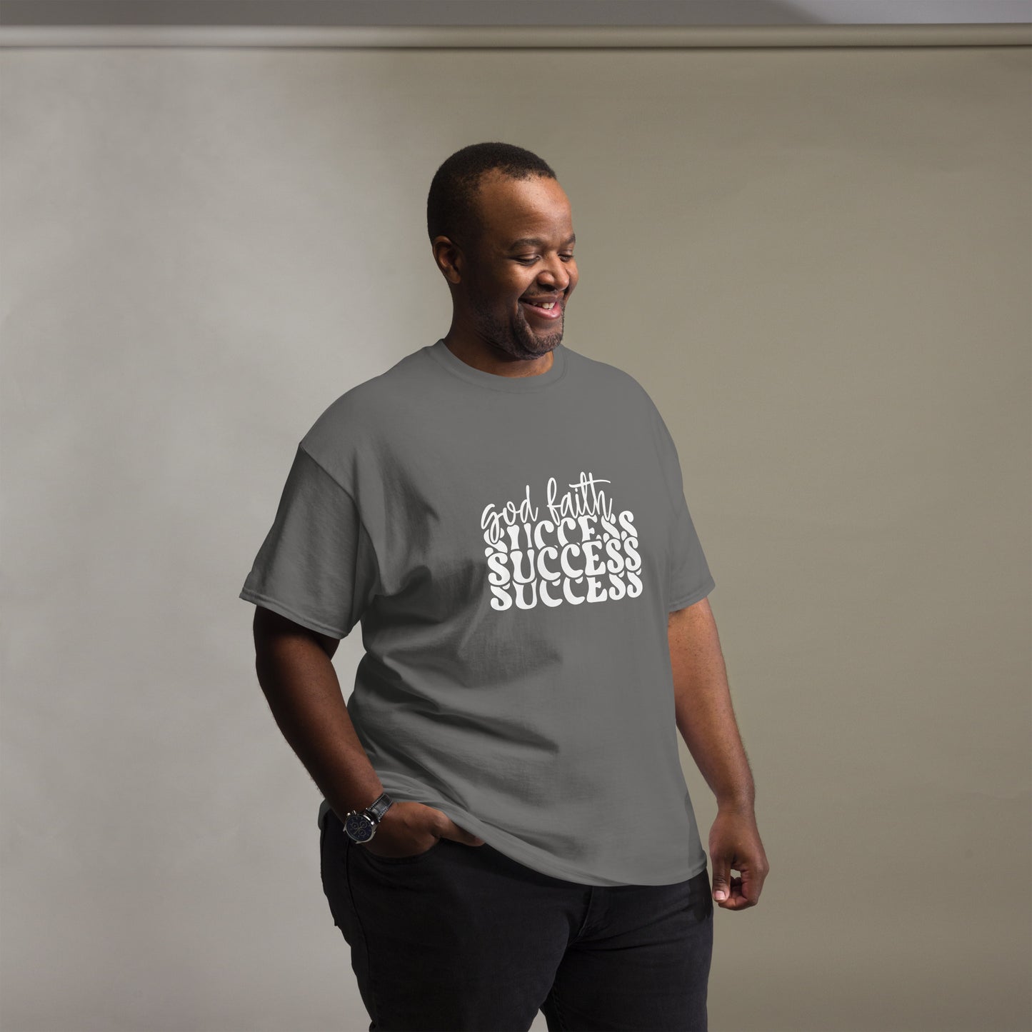 God faith success (White design) - Men's classic tee