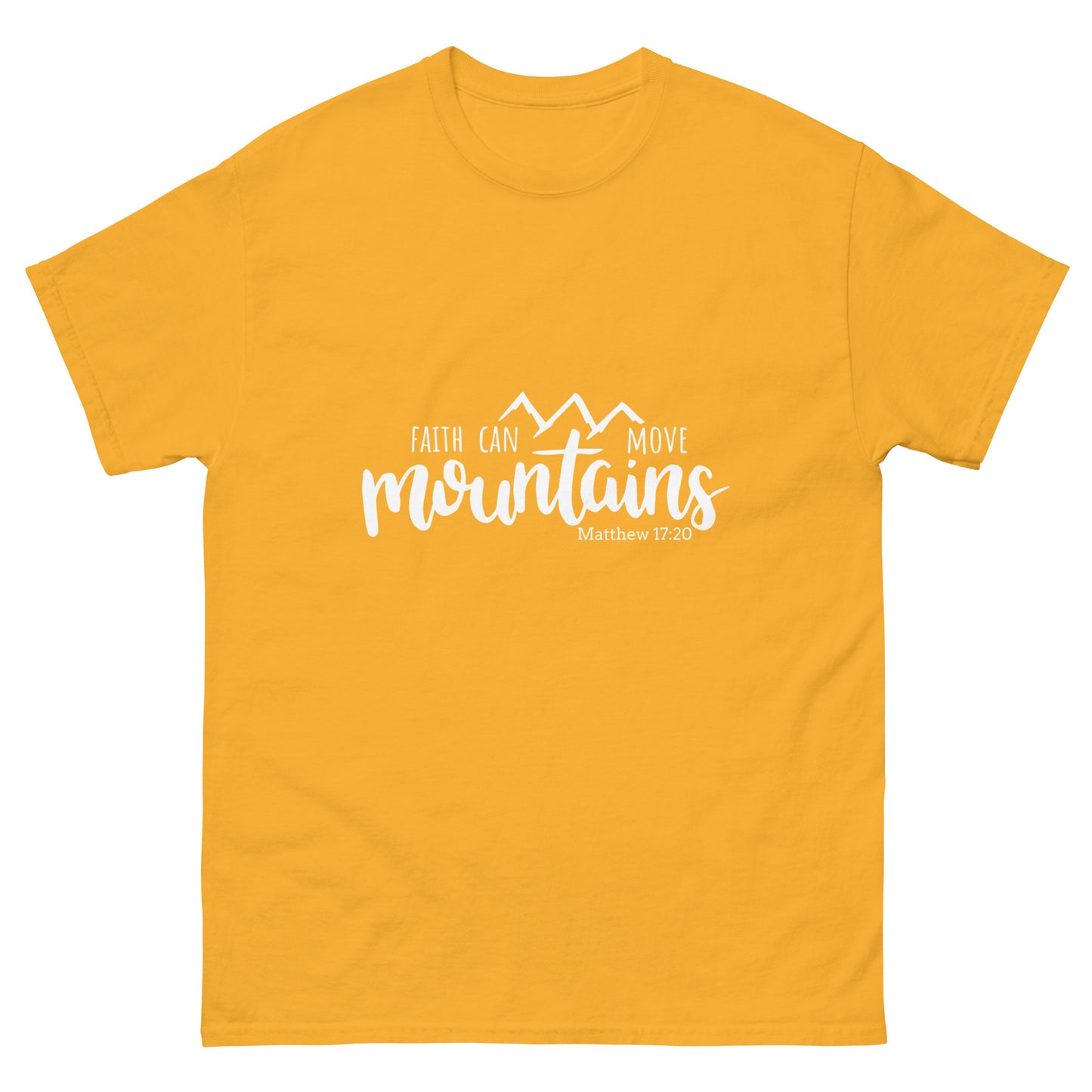 Faith Can Move Mountains (White design) - Men's classic tee