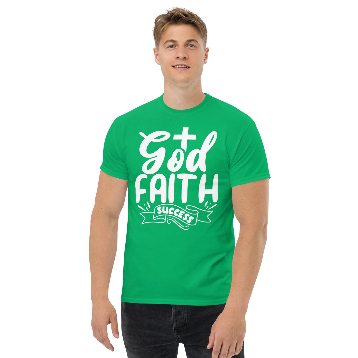 God Faith Success (White design) - Men's classic tee