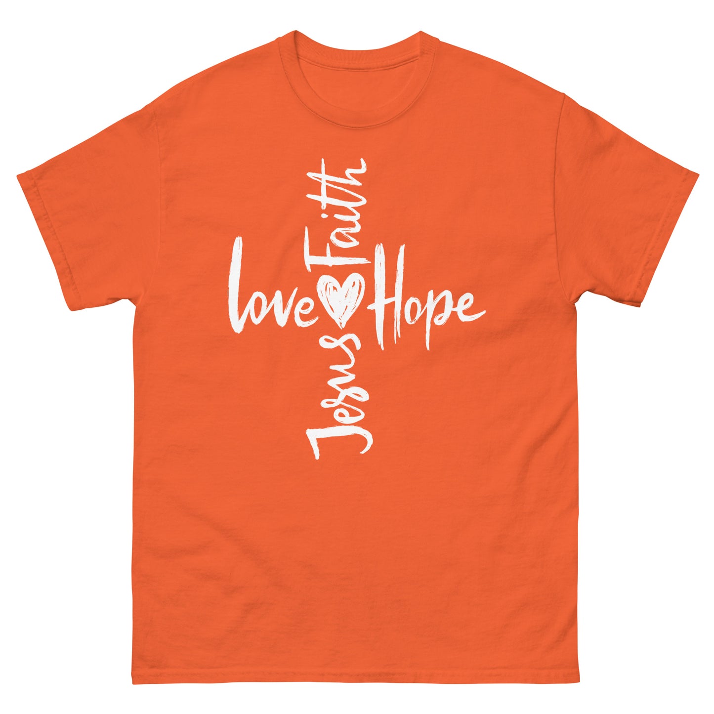 Cross Jesus, Love, Hope and Faith (White design) - Men's classic tee