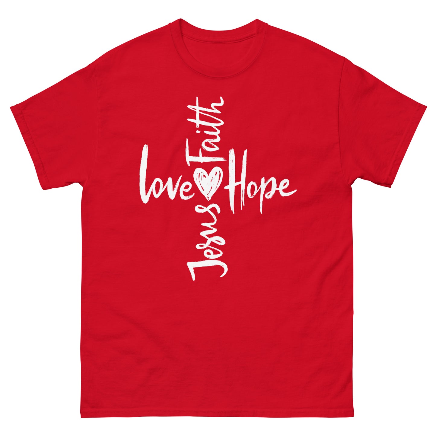 Cross Jesus, Love, Hope and Faith (White design) - Men's classic tee