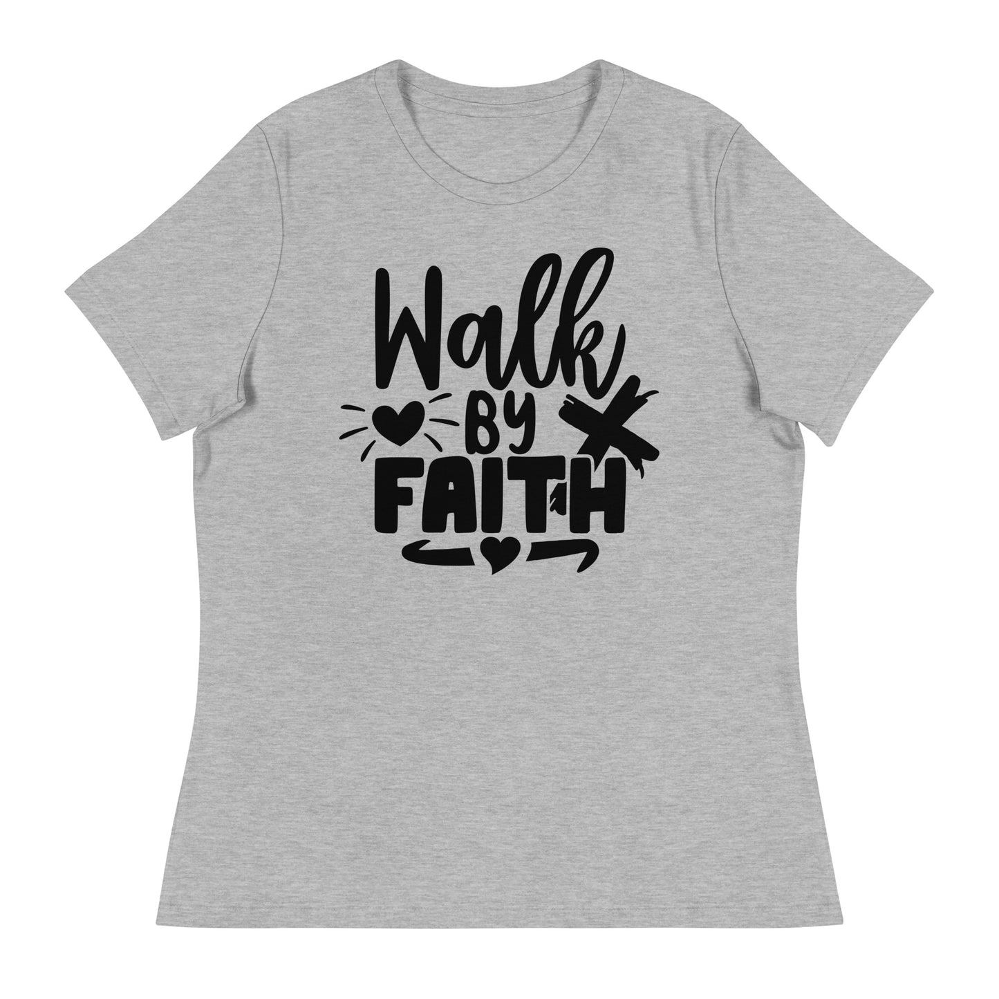 Walk by Faith (Black design) - Women's Relaxed T-Shirt