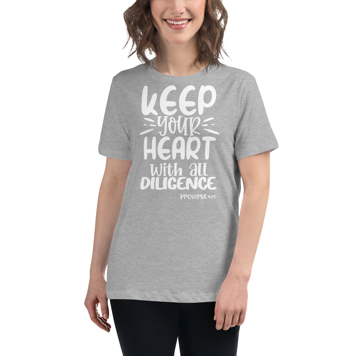 Keep Your Heart (White design) - Women's Relaxed T-Shirt