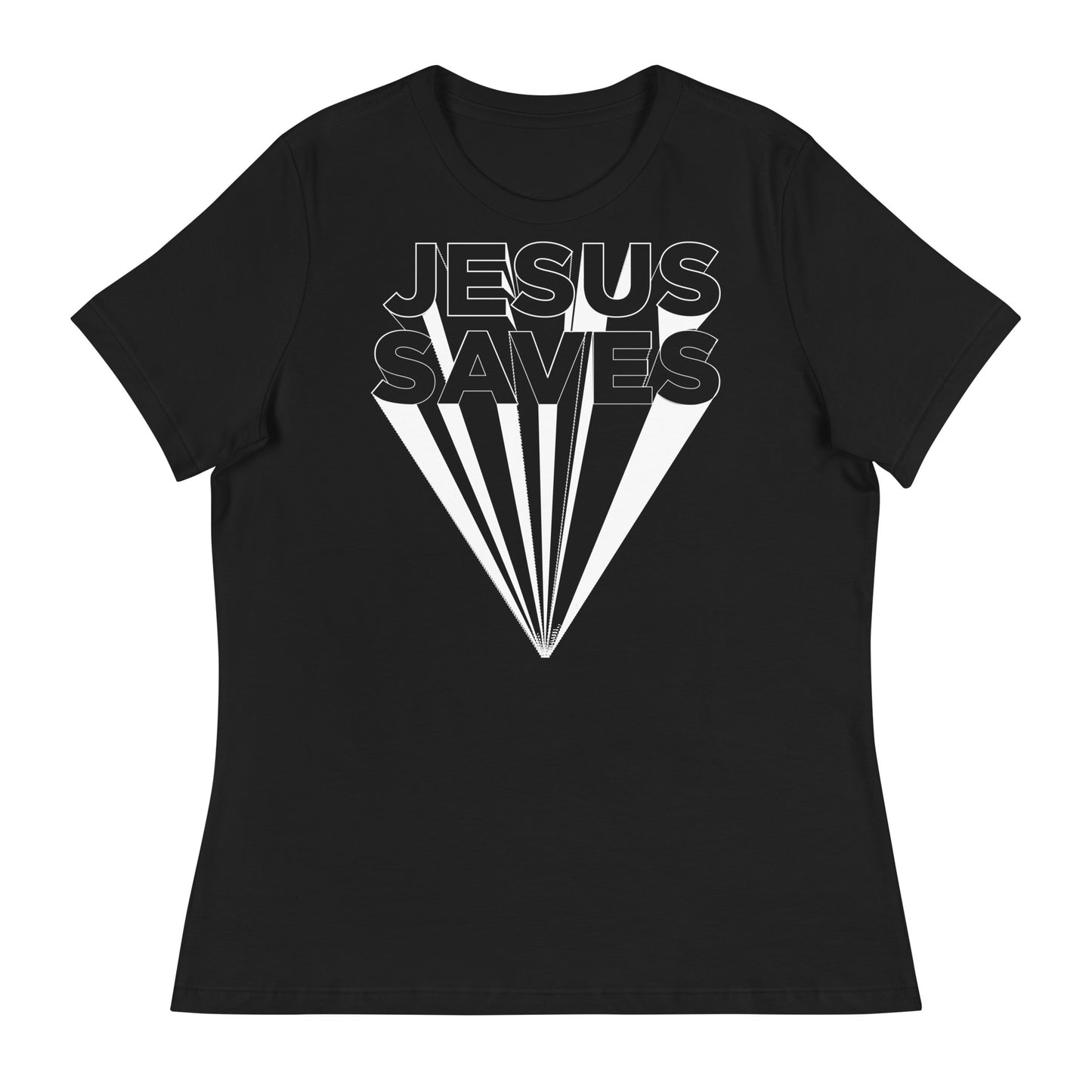 Jesus Saves (Black design) - Women's Relaxed T-Shirt