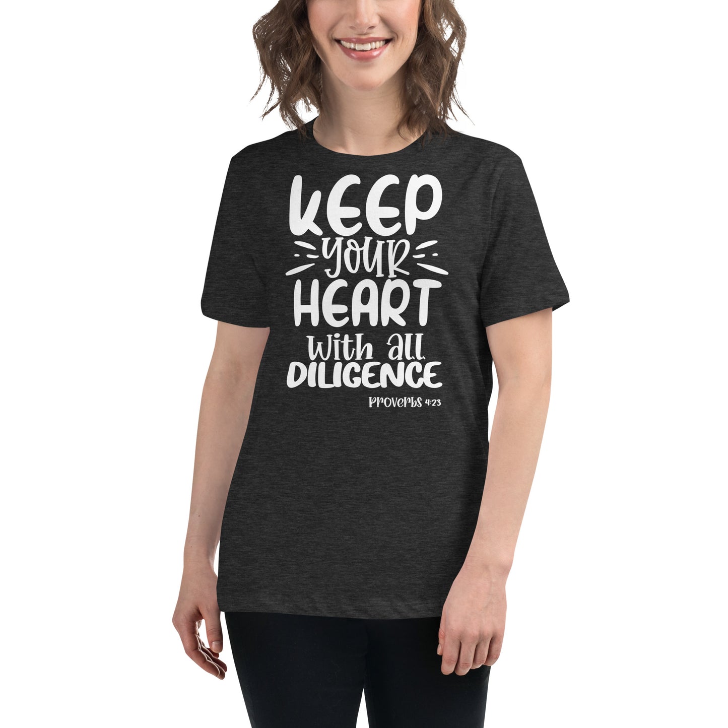 Keep Your Heart (White design) - Women's Relaxed T-Shirt