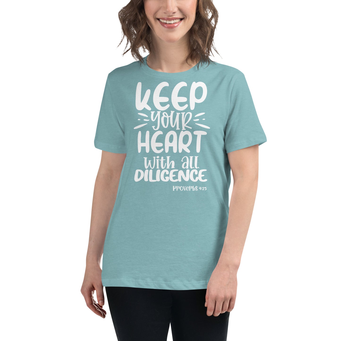 Keep Your Heart (White design) - Women's Relaxed T-Shirt
