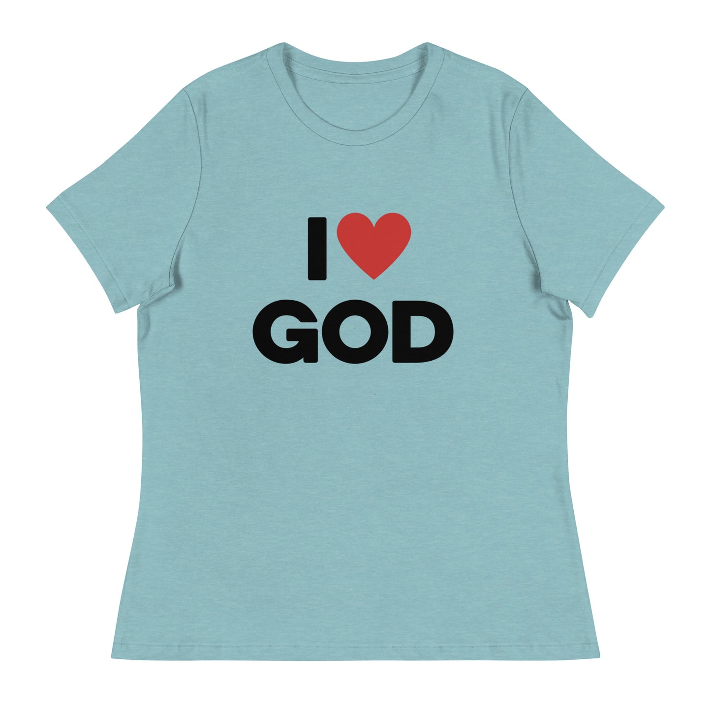I love God (Black design) - Women's Relaxed T-Shirt