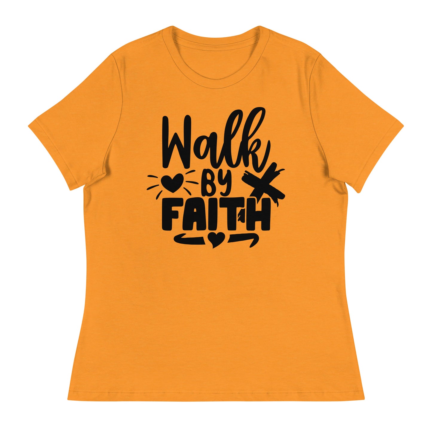 Walk by Faith (Black design) - Women's Relaxed T-Shirt