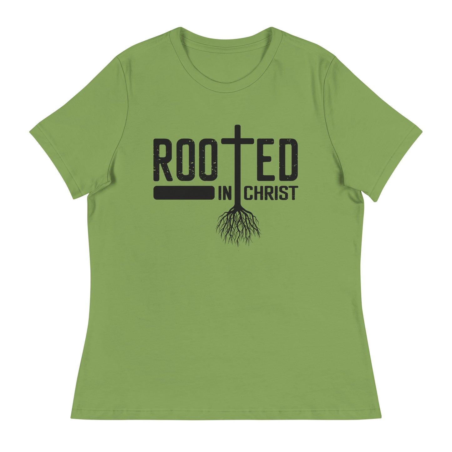Rooted in Christ (Black design) - Women's Relaxed T-Shirt