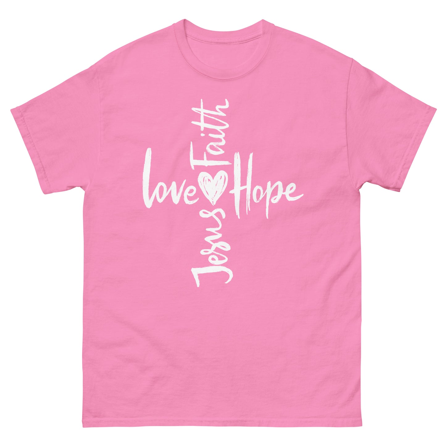 Cross Jesus, Love, Hope and Faith  (White design)  - Men's classic tee