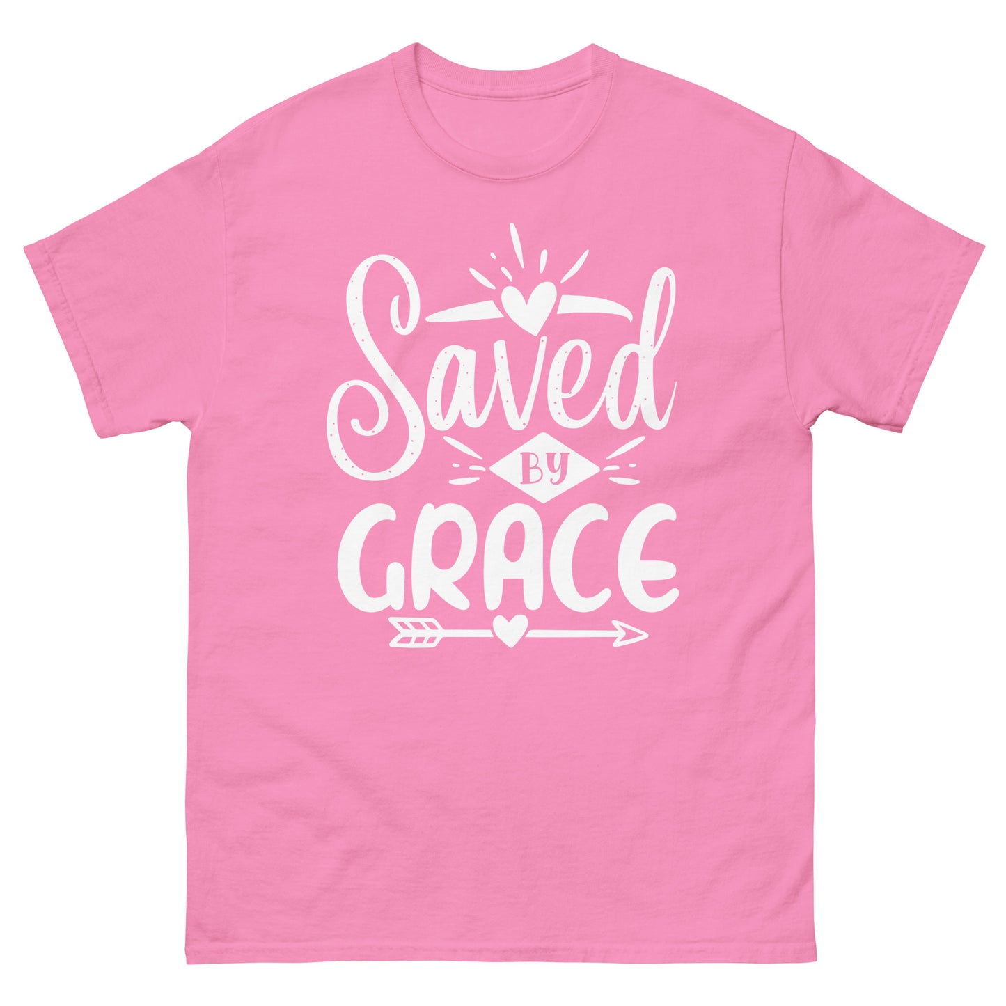 Saved by Grace (White design) - Men's classic tee