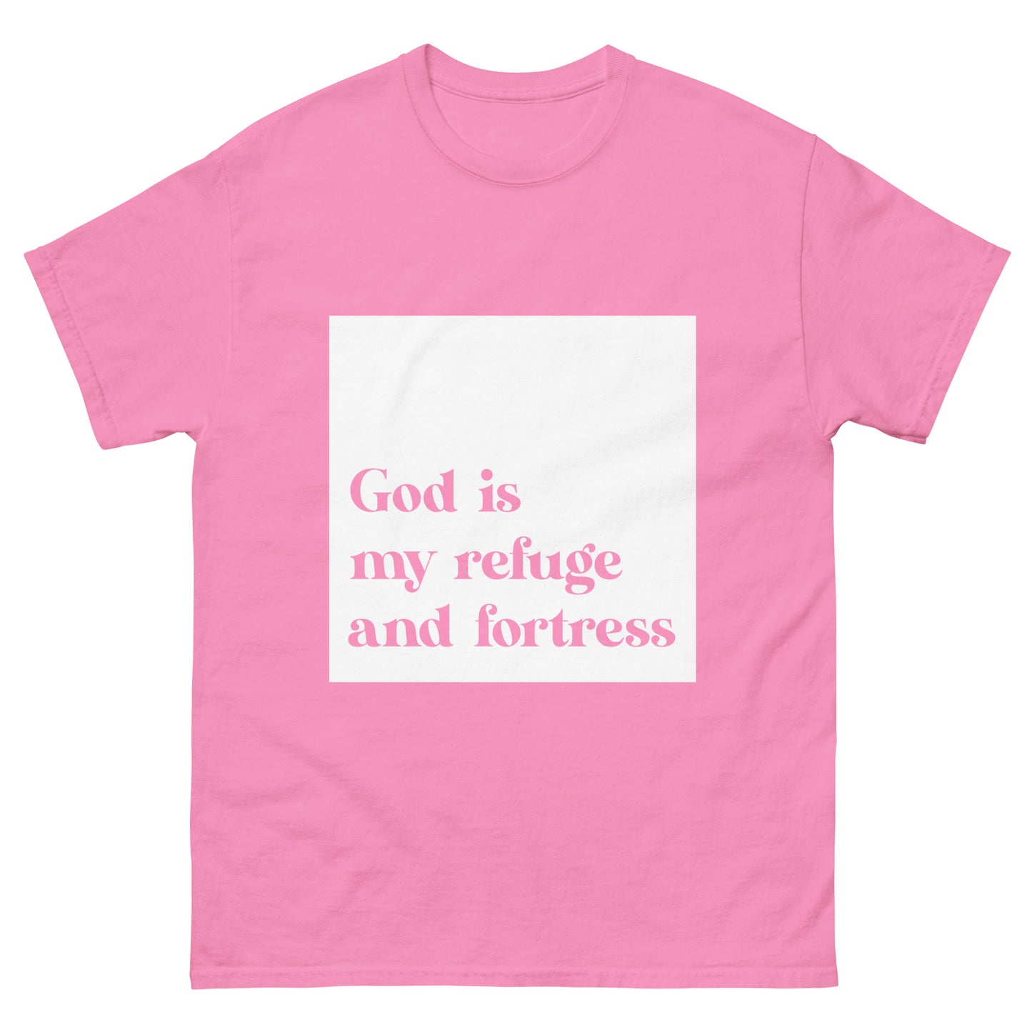 God is my refuge and fortress (White design) - Men's classic tee