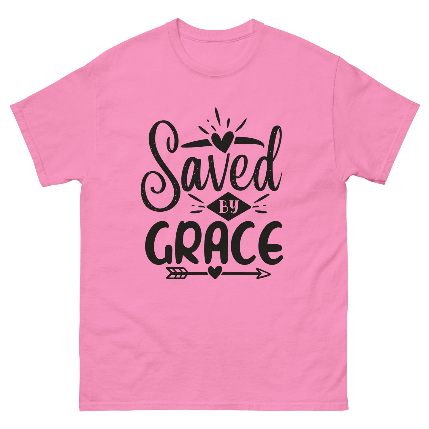 Saved by Grace (Black design) - Men's classic tee