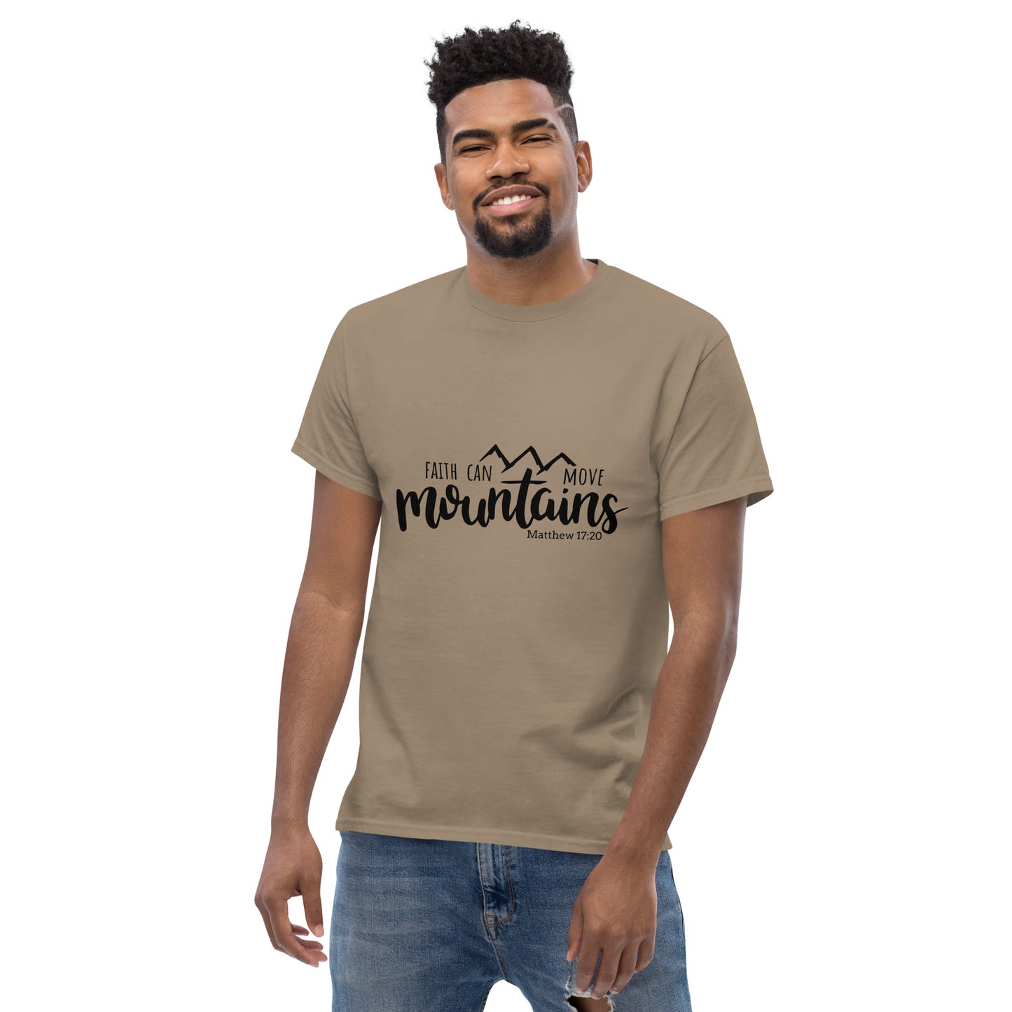 Faith Can Move Mountains (Black design) - Men's classic tee