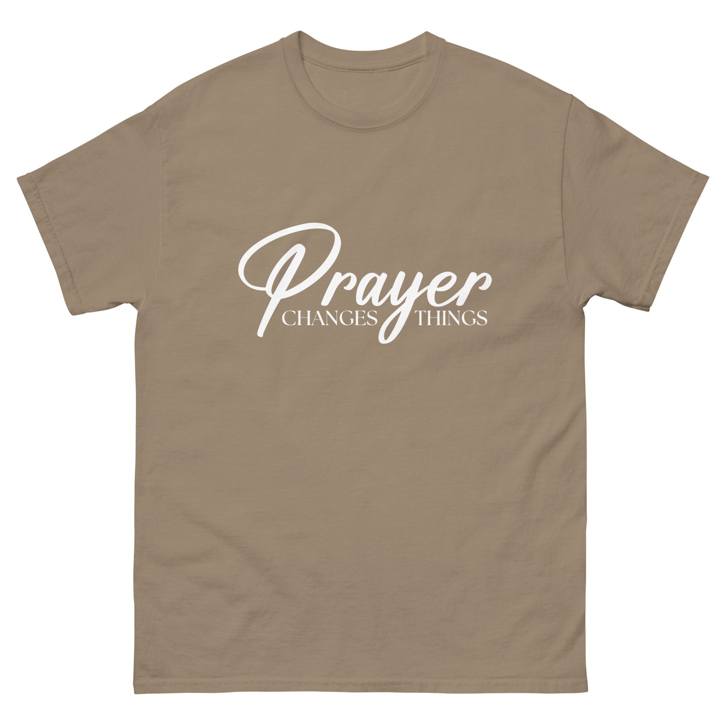 Prayer Changes Things (White design) - Men's classic tee