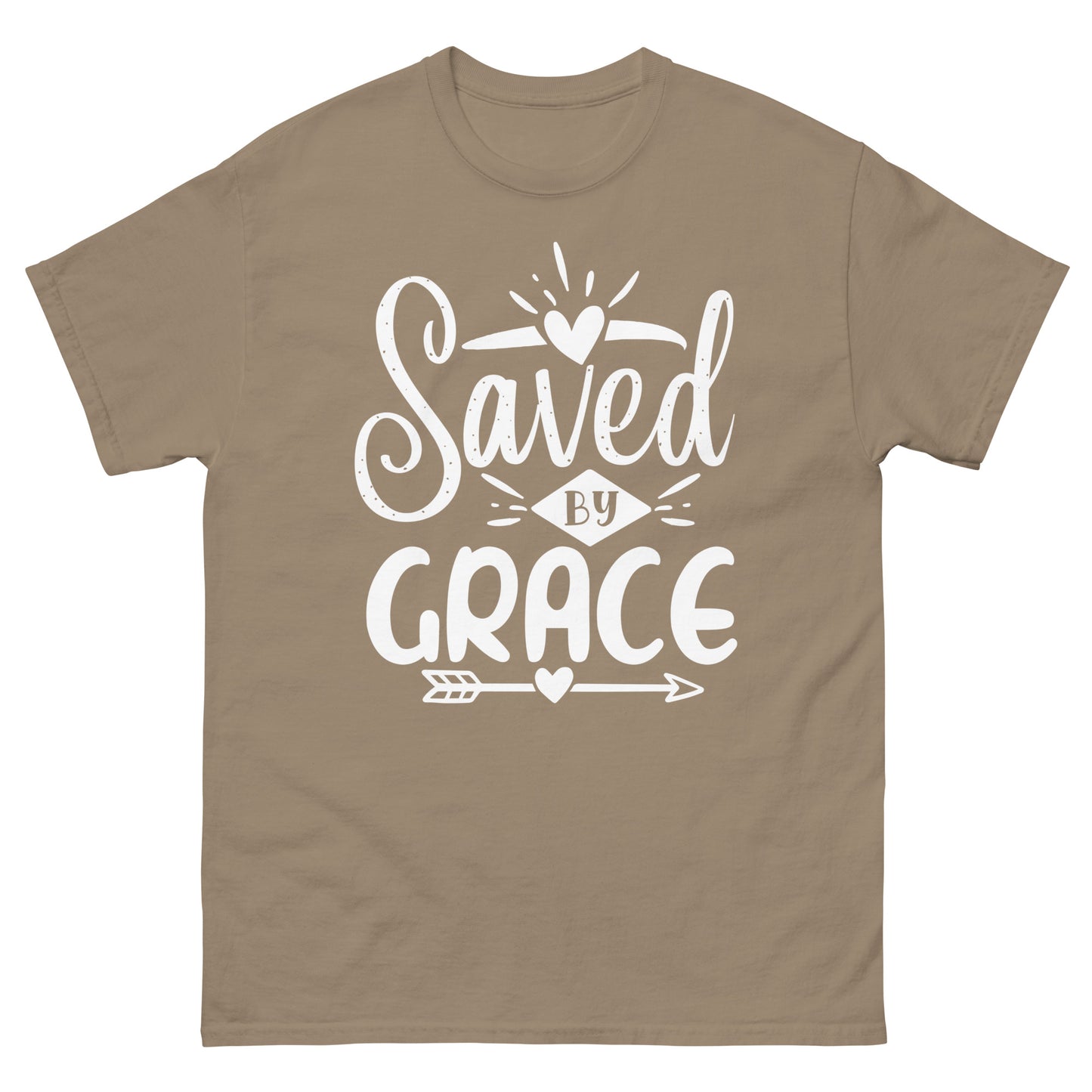 Saved by Grace (White design) - Men's classic tee