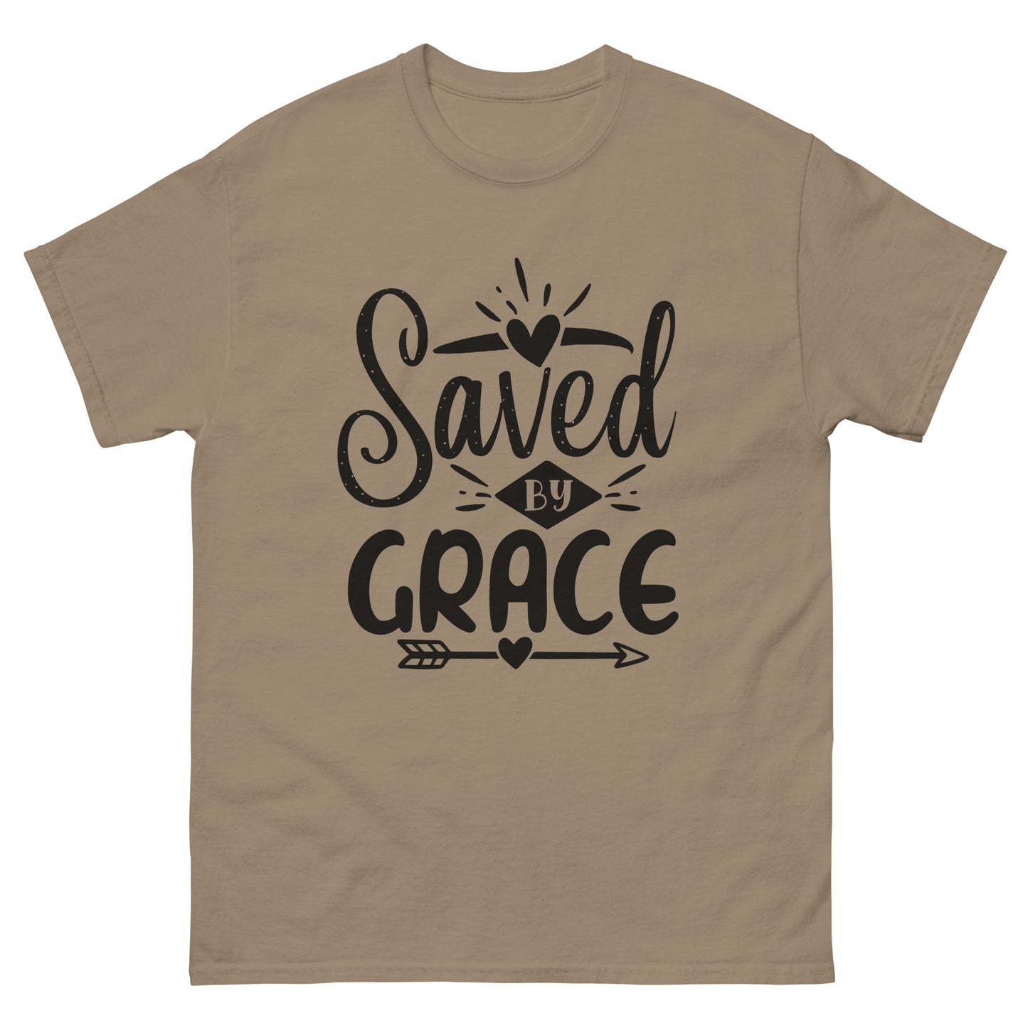 Saved by Grace (Black design) - Men's classic tee