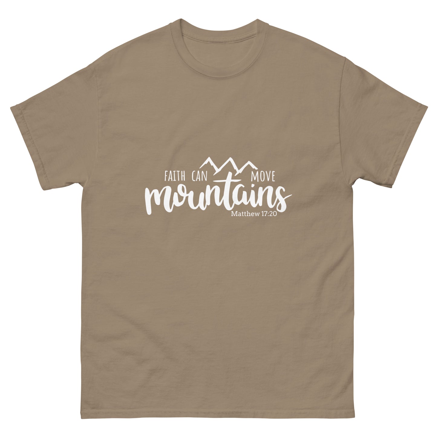 Faith Can Move Mountains  (White design) - Men's classic tee