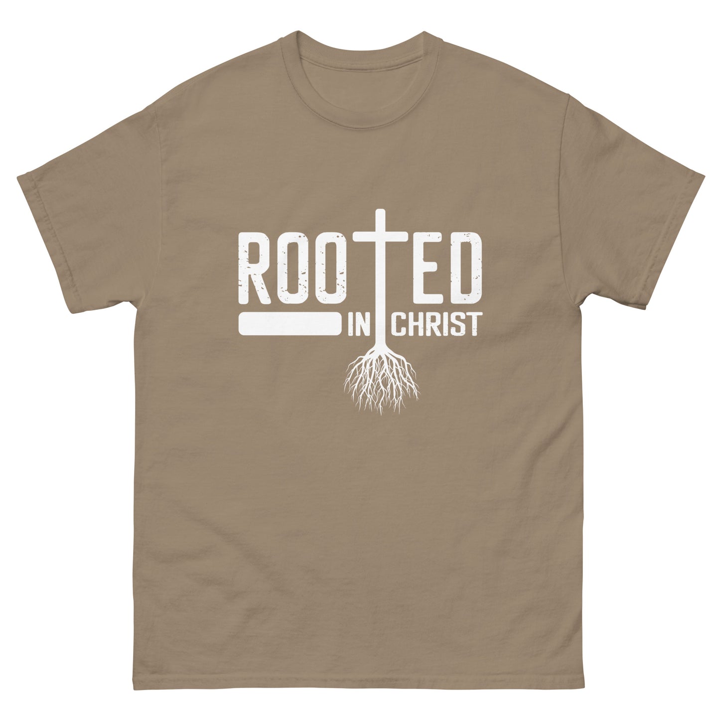 Rooted in Christ (White design) - Men's classic tee