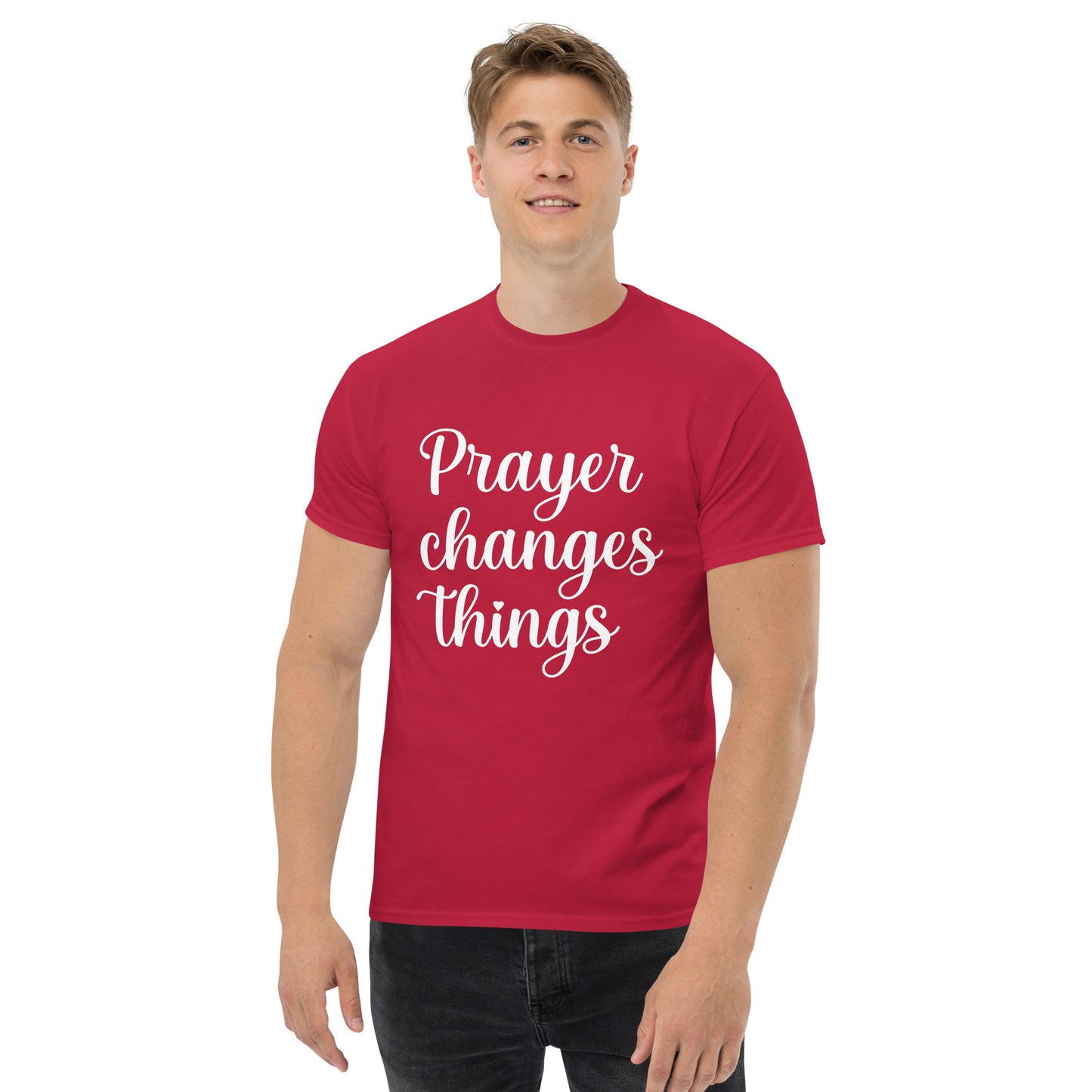 Prayer changes things (White design) - Men's classic tee