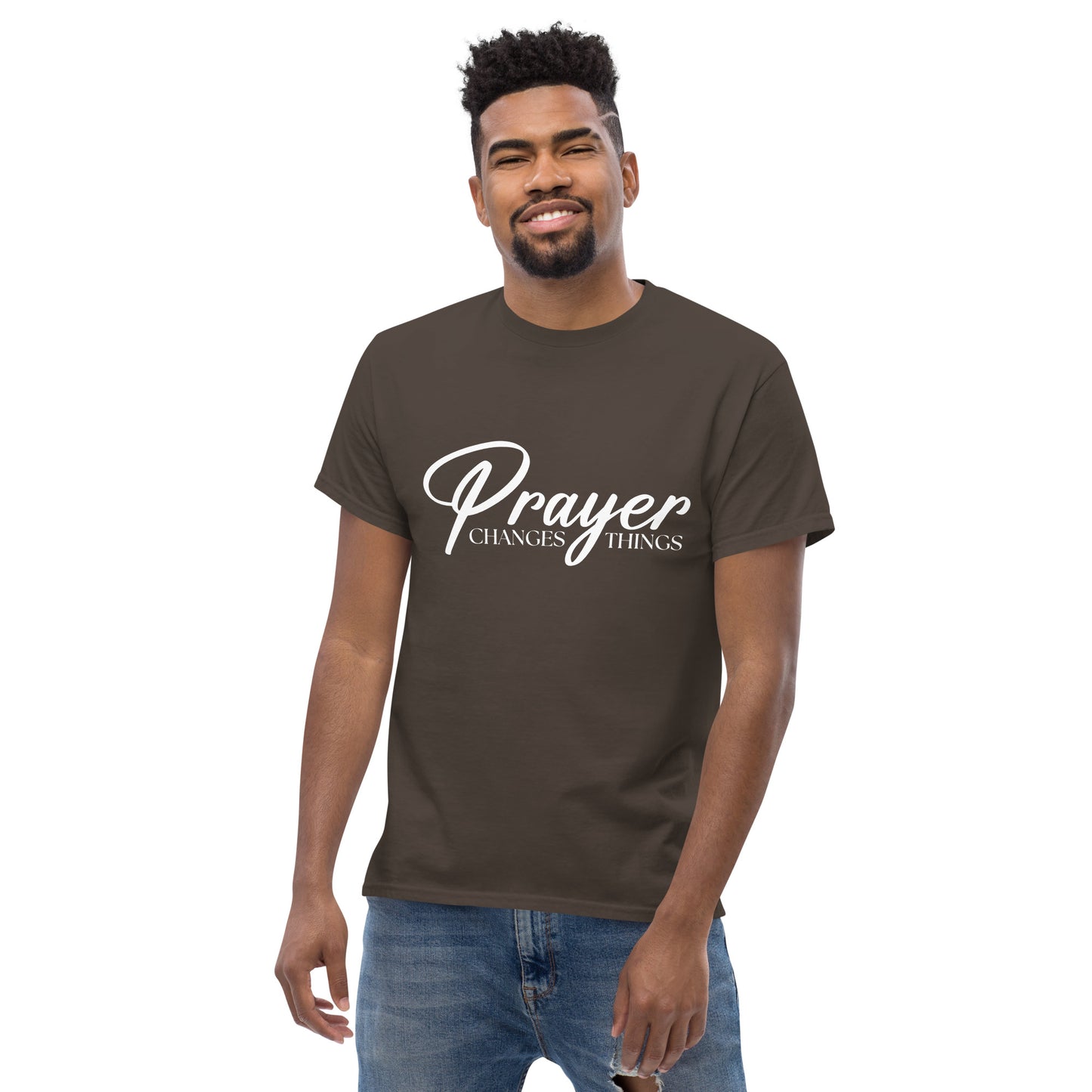 Prayer Changes Things (White design) - Men's classic tee