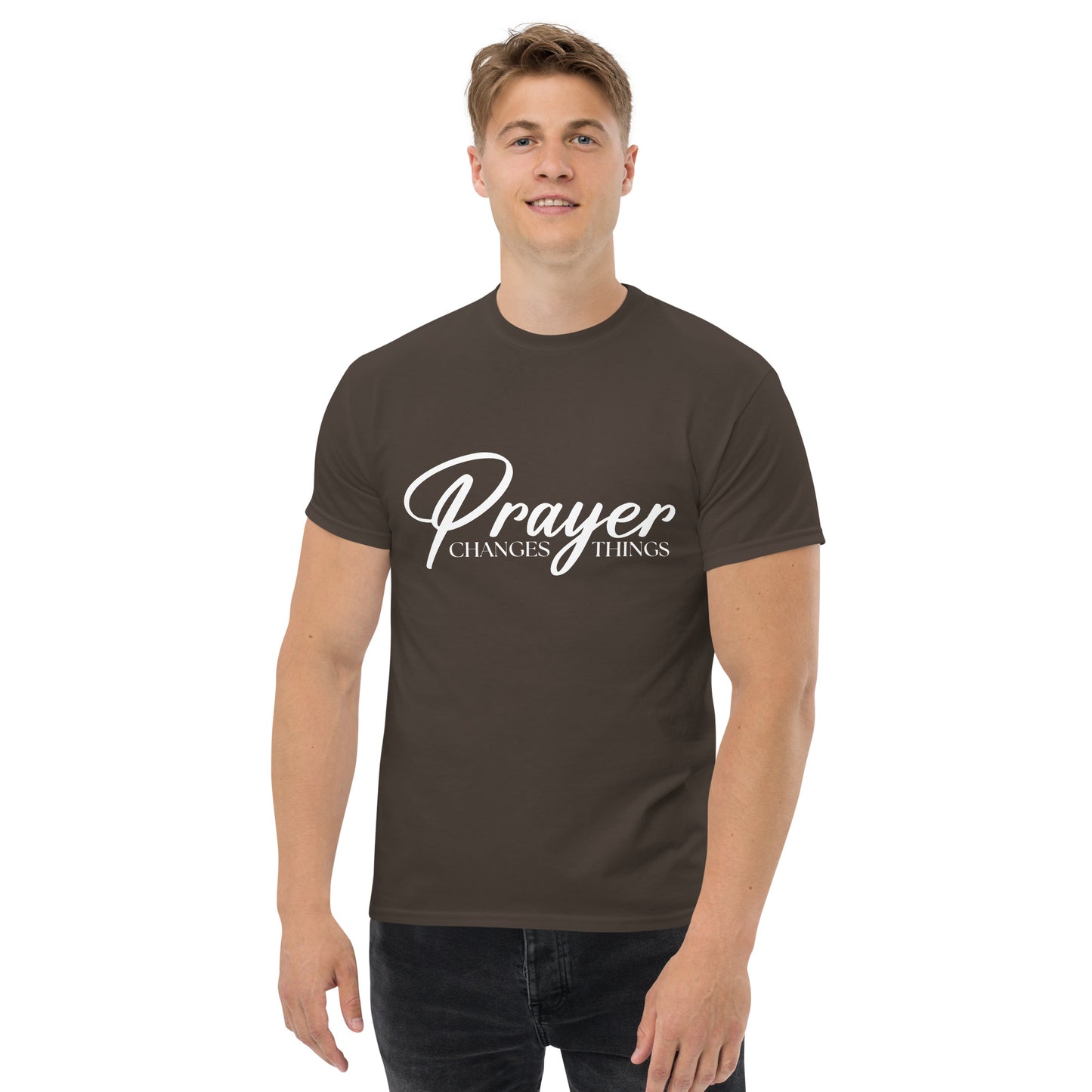 Prayer Changes Things (White design) - Men's classic tee