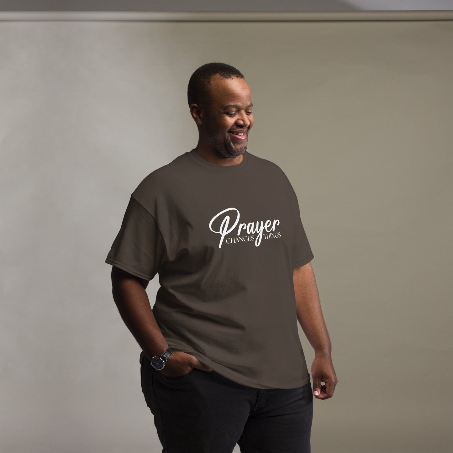 Prayer Changes Things (White design) - Men's classic tee