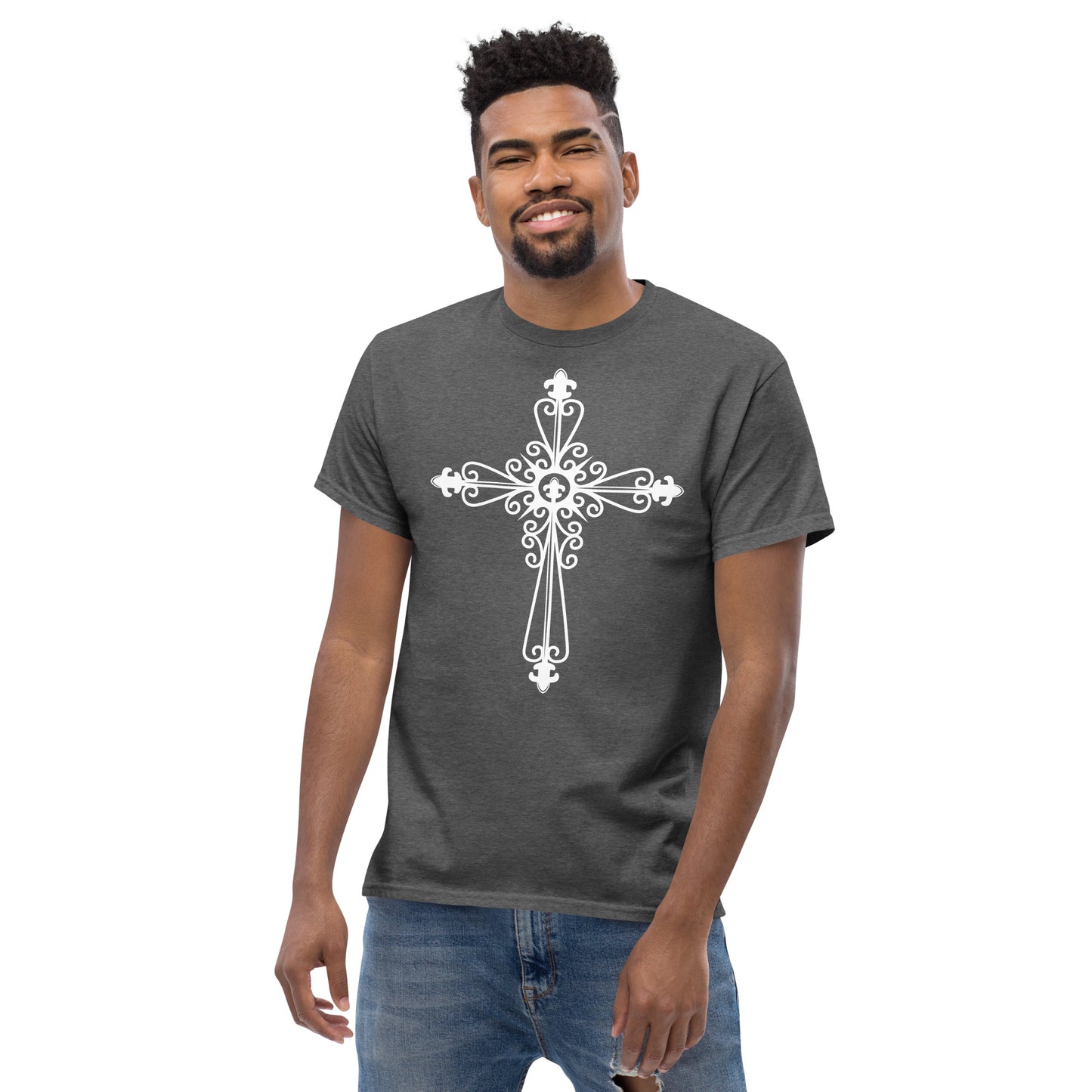 Faithful Cross (White design)  - Men's classic tee