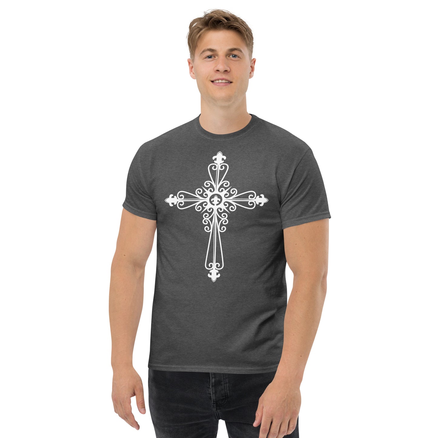 Faithful Cross (White design)  - Men's classic tee