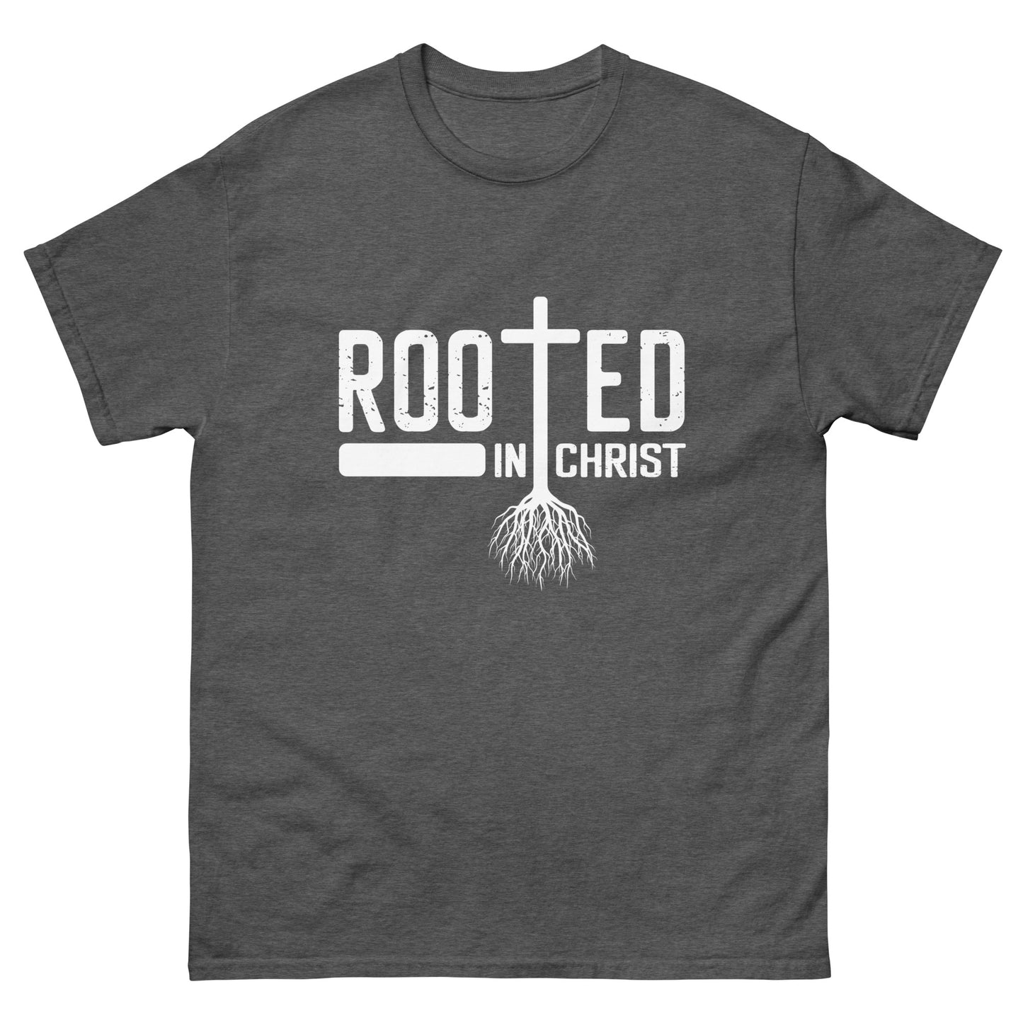 Rooted in Christ (White design) - Men's classic tee