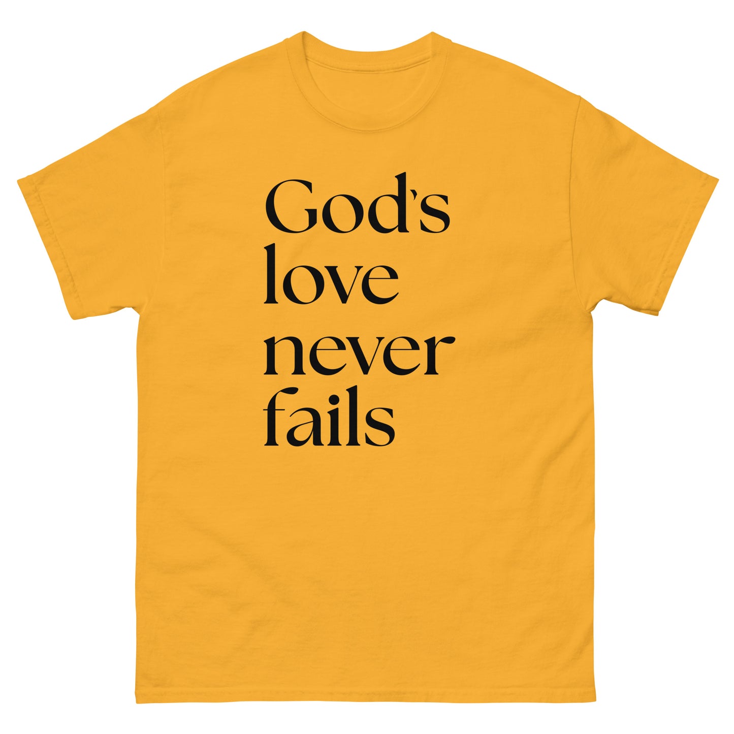 God's Love Never Fails (Black design) -  Men's classic tee