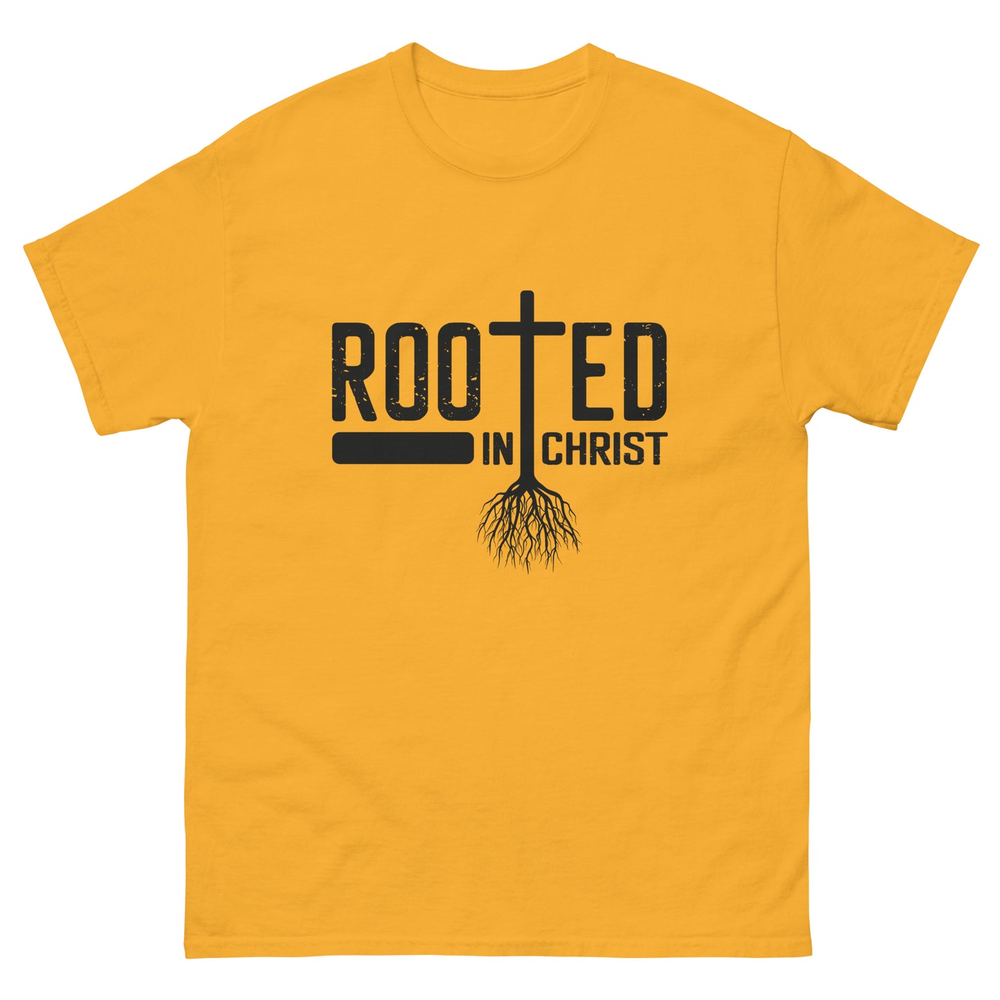 Rooted in Christ (Black design) - Men's classic tee