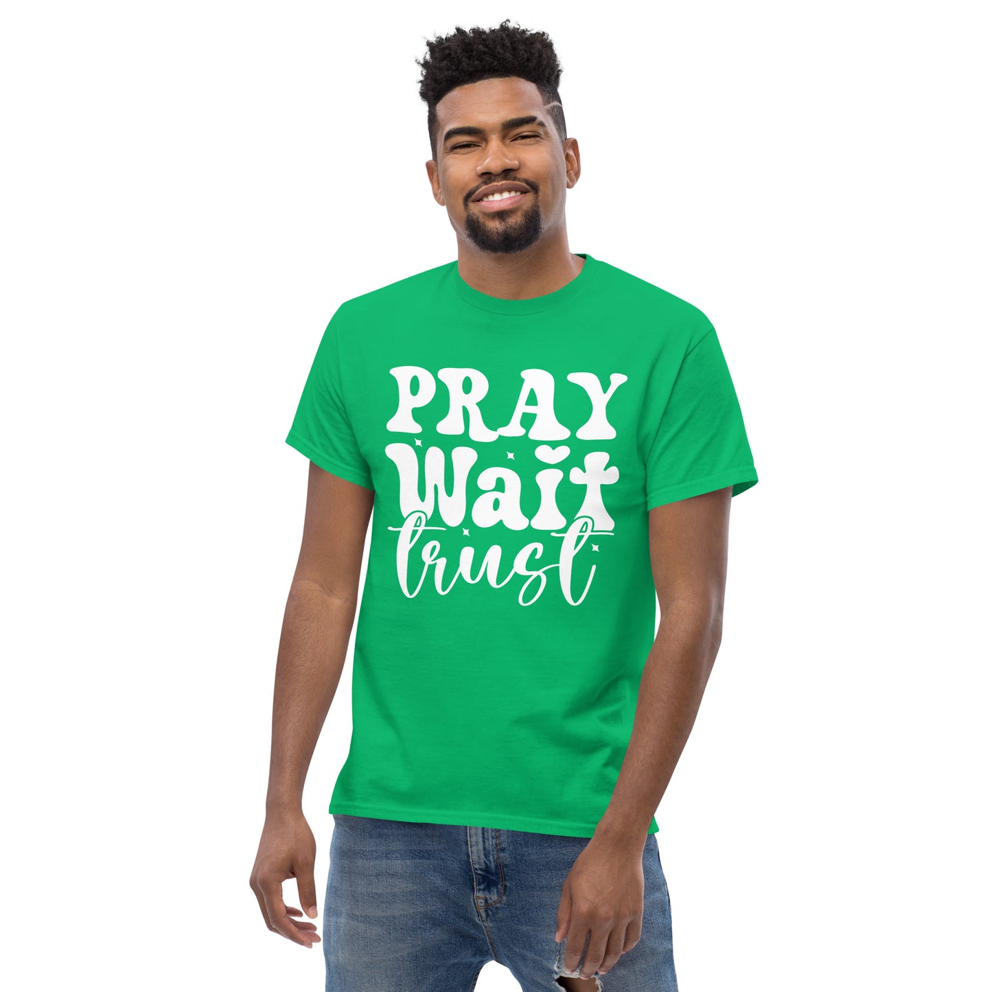 Pray Wait Trust (White design) - Men's classic tee