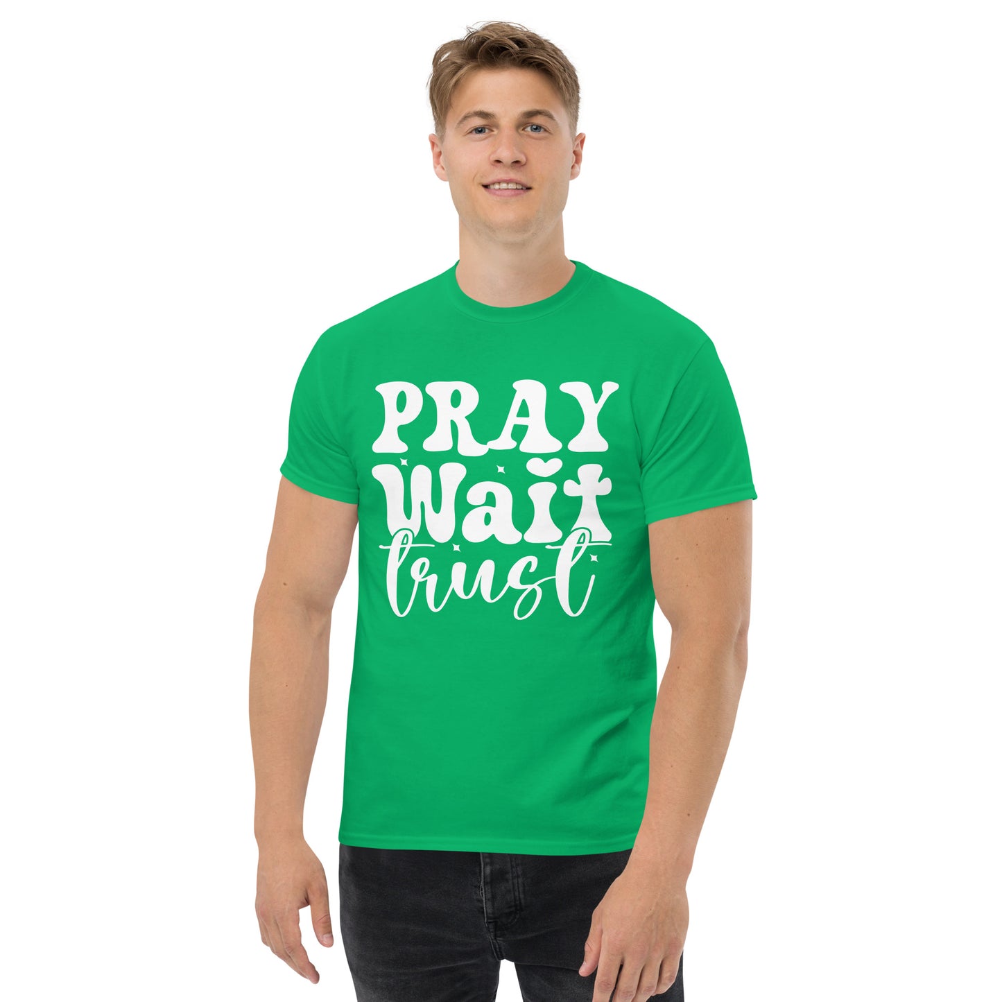 Pray Wait Trust (White design) - Men's classic tee