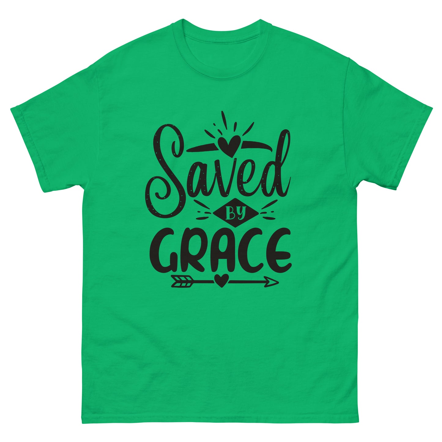 Saved by Grace (Black design) - Men's classic tee