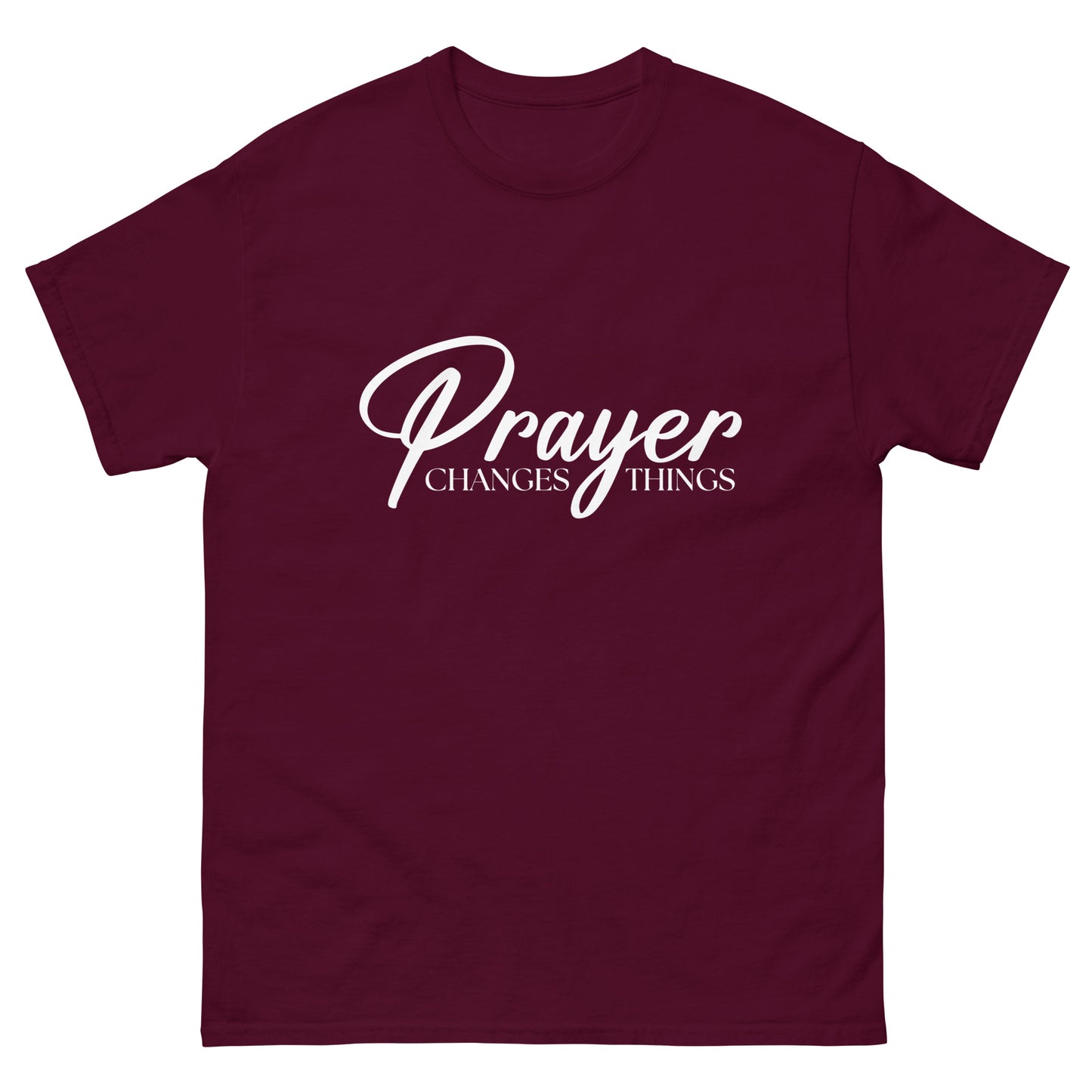 Prayer Changes Things (White design) - Men's classic tee