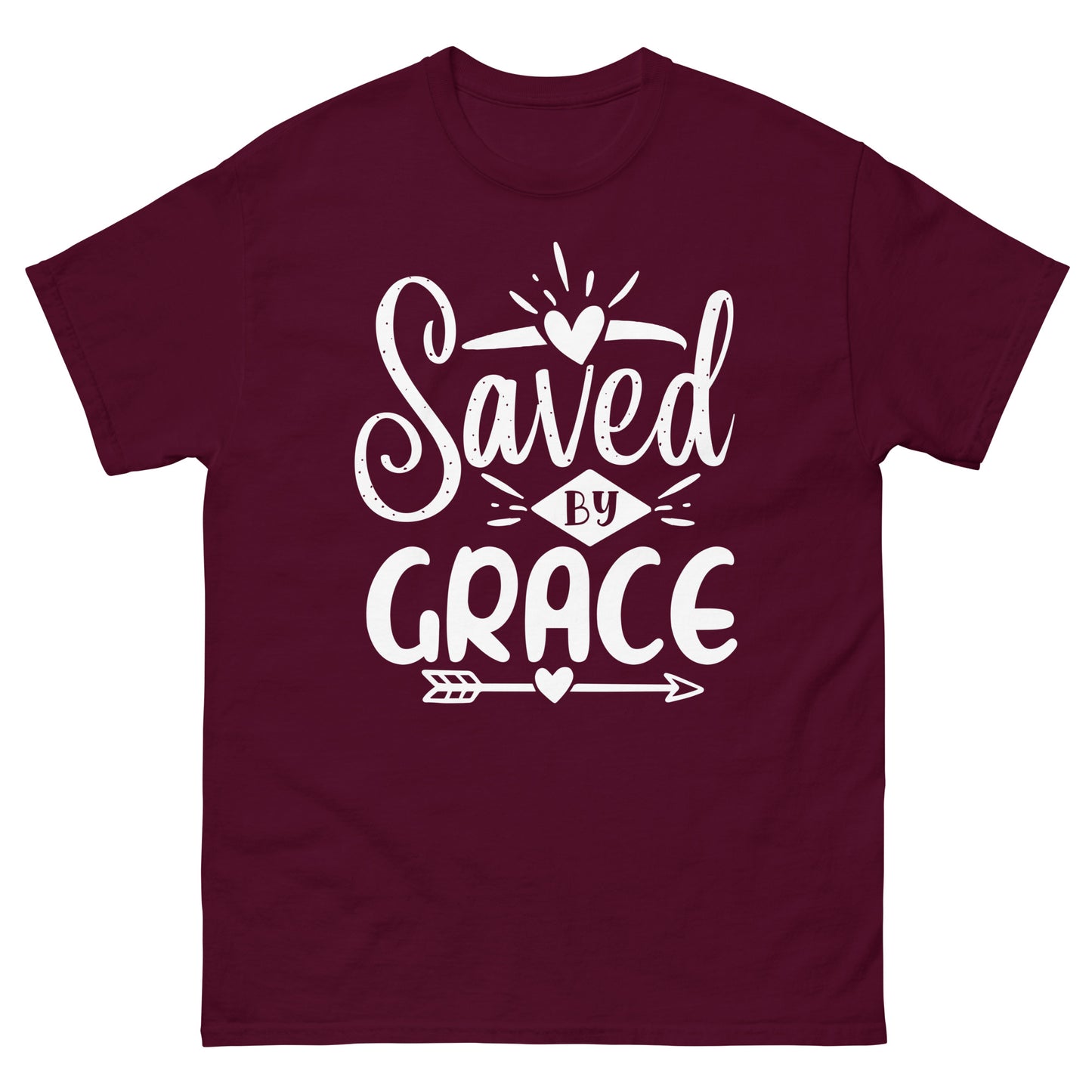 Saved by Grace (White design) - Men's classic tee