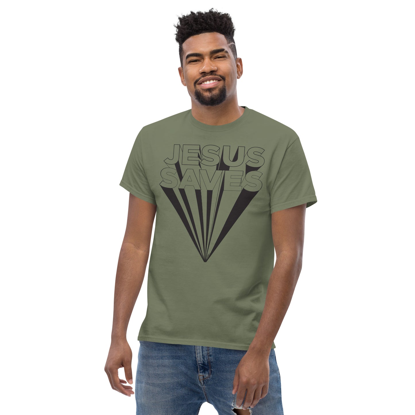 Jesus Saves (Black design) - Men's classic tee