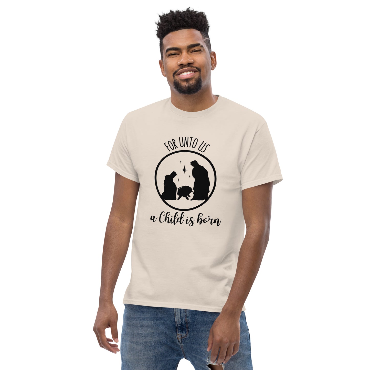 For unto us a child is born - Men's classic Christmas tee