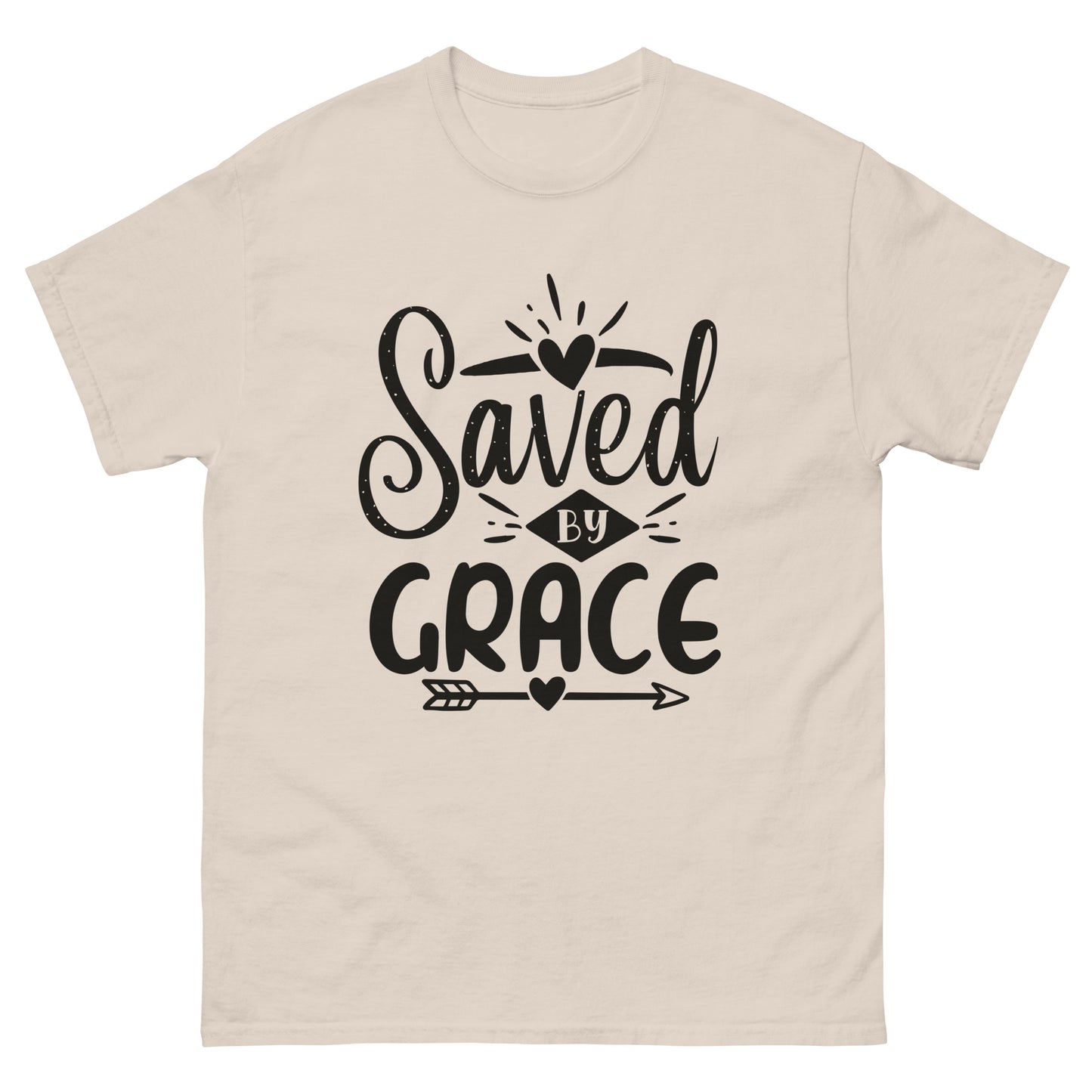 Saved by Grace (Black design) - Men's classic tee