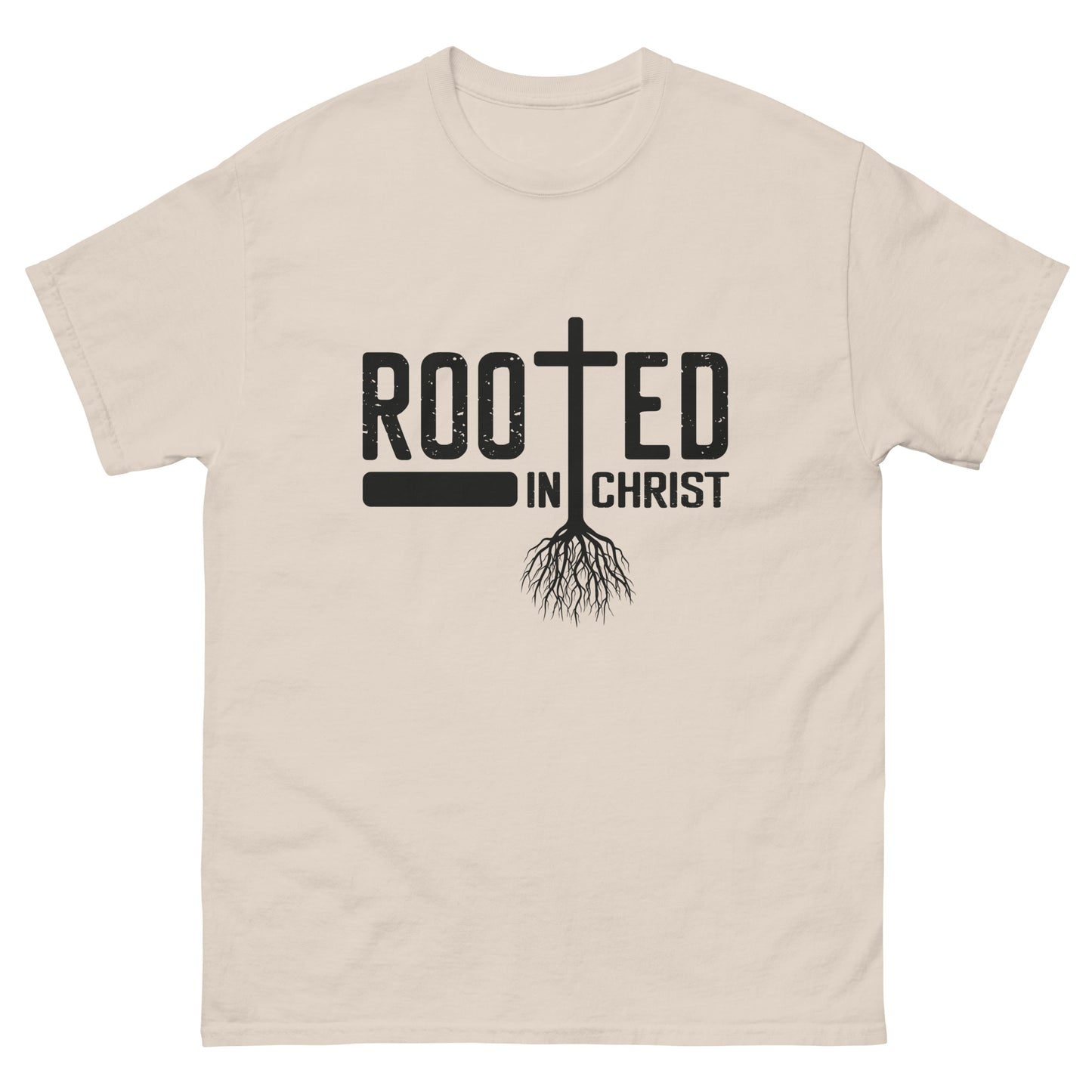 Rooted in Christ (Black design) - Men's classic tee