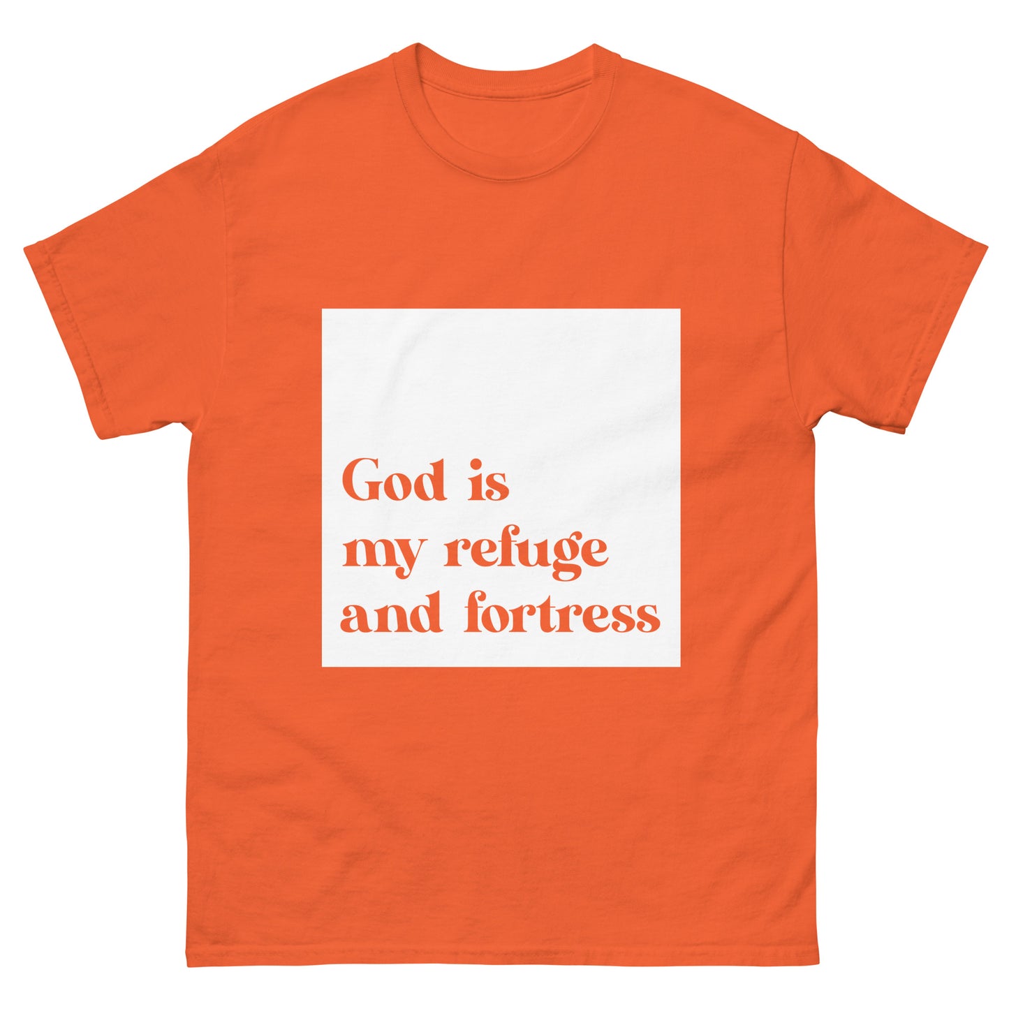 God is my refuge and fortress (White design) - Men's classic tee