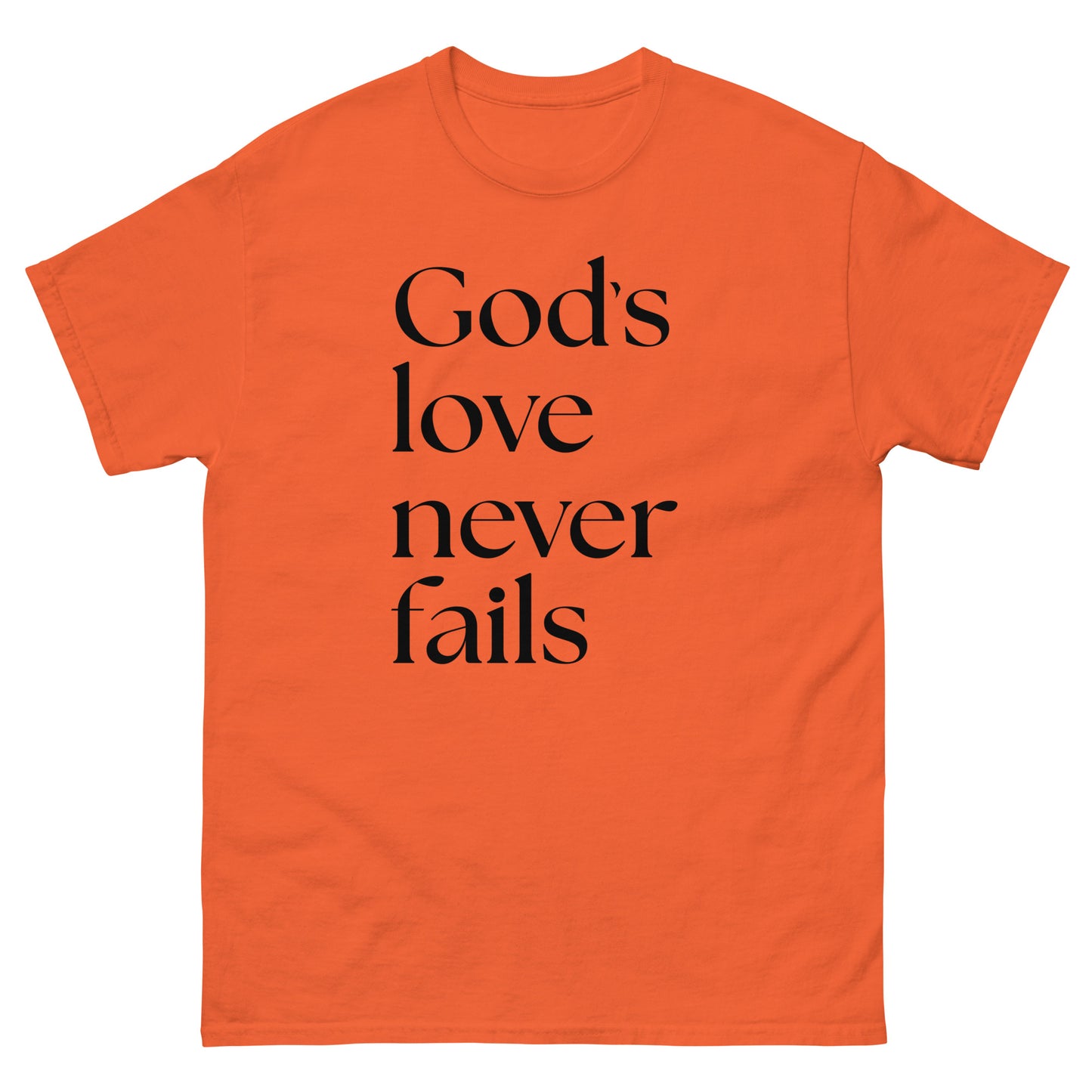 God's Love Never Fails (Black design) -  Men's classic tee