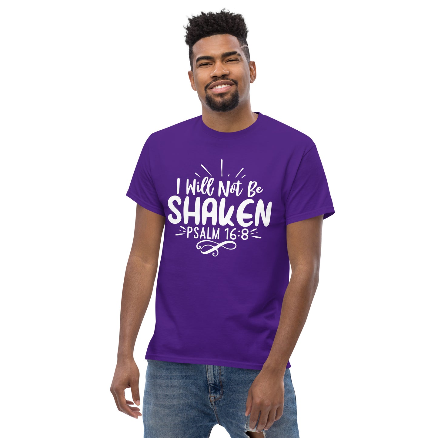 I will not be shaken (White design) - Men's classic tee