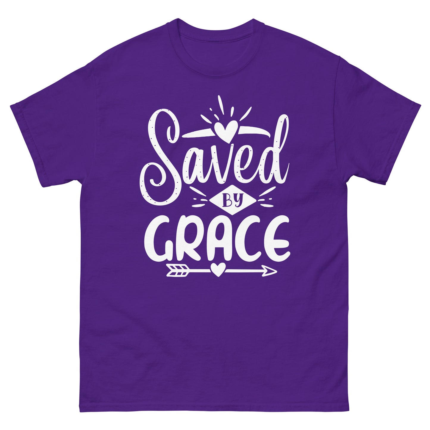 Saved by Grace (White design) - Men's classic tee