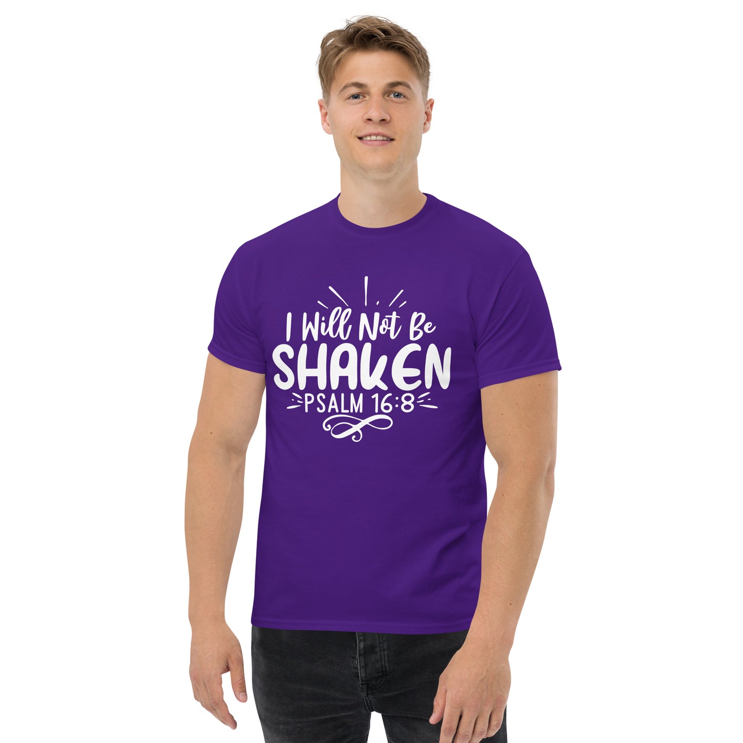 I will not be shaken (White design) - Men's classic tee