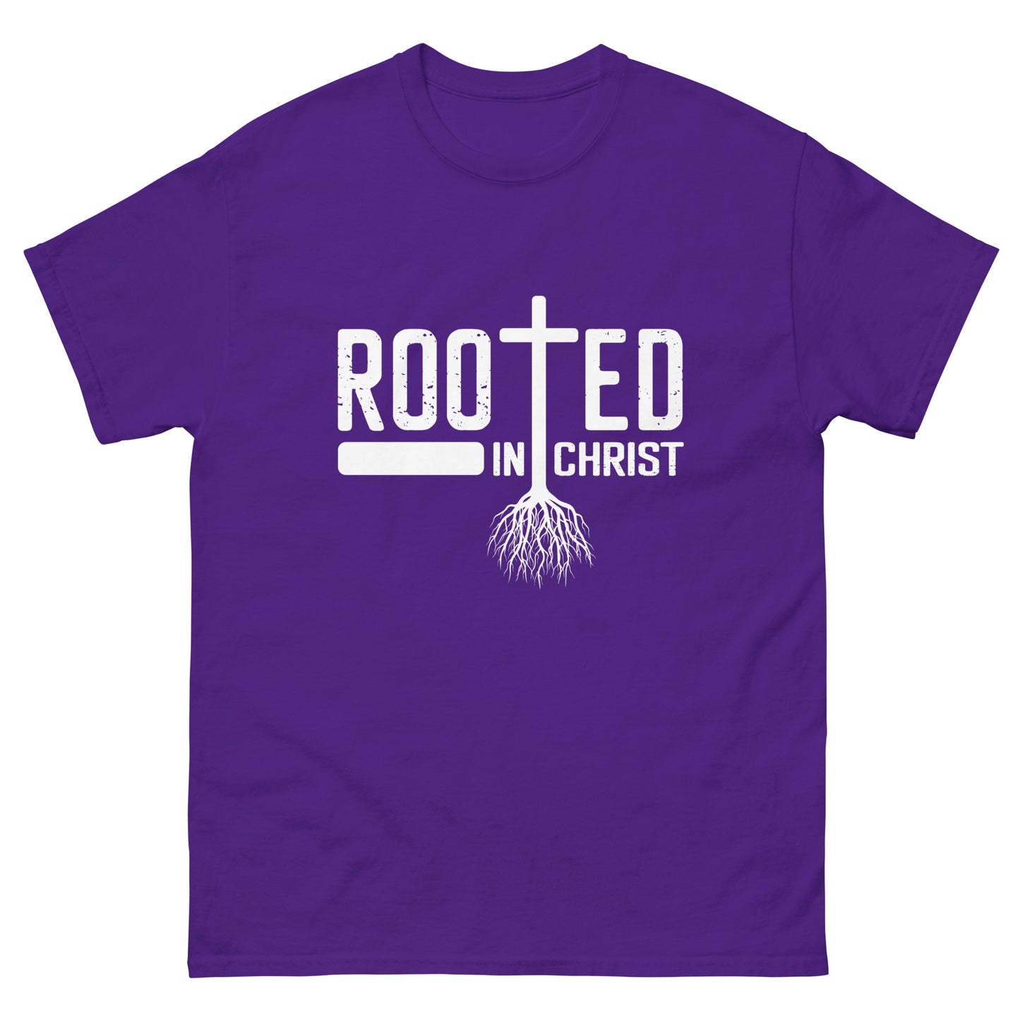 Rooted in Christ (White design) - Men's classic tee